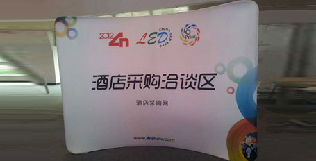 爆款直行快幕秀會議背景架_熱轉印畫面制作